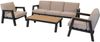Lesli Living Gartenlounge-Set Lesli Living Lounge-Set "Manu" Anthrazit/Beige/Holzoptik Bild 4
