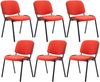 6er Set Besucherstuhl Ken Stoff, rot Bild 2