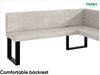 MEBLINI Eckbank für Esszimmer - Küchenbank - Essecke - Sitzecke Küche - PETER - U-Beine 128x168x87cm Rechts - Beige Samt Bild 5