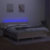 vidaXL Boxspringbett mit Matratze & LED Creme 160x200 cm Stoff 3133810 Bild 4