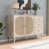 Sideboard 120 x 40 x 82,5 cm aus Spanplatte in Offwhite mit 2 Türen & 3 Schubladen, Push-to-open Bild 3