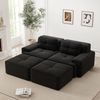 Sofa in Schwarz mit tiefem Sitz von 74 cm, Cordbezug, modularem Design und rutschfester Basis,69 x 204 x 177 cm Bild 1
