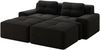 Sofa in Schwarz mit tiefem Sitz von 74 cm, Cordbezug, modularem Design und rutschfester Basis,69 x 204 x 177 cm Bild 4