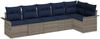 vidaXL Gartensofa-set mit Kissen 6 pcs Grau Poly-Rattan 3345385 Bild 2