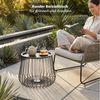 KHG Beistelltisch Garten-Beistelltisch in Anthrazit aus Stahl (runder Couchtisch im Industrial Design mit abnehmbarer Tischplatte, wetterfest UV-beständig, 52x36x52 cm), abnehmbarer Tischplatte als Tablett Bild 2