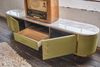 KAWOLA Lowboard MARIA TV-Bank Marmorplatte Kunstleder olivgrün 45 x 40 x 200 cm Bild 4