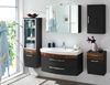 Badezimmer Hochschrank Rima Walnuss und anthrazit Hochglanz 40x135 cm Bild 2