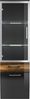 Badezimmer Hochschrank Rima Walnuss und anthrazit Hochglanz 40x135 cm Bild 3