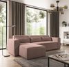 Ecksofa Schlafsofa inkl. Sessel WALDO Stoff Poso Altrosa Ottomane Links Bild 2