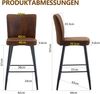 Barstuhl-Set 101cm×44cm×44cm 2-teilig – braunes Technologietuch mit schwarzem Metall, ergonomische Rückenlehne Bild 2