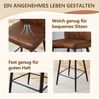 Barstuhl-Set 101cm×44cm×44cm 2-teilig – braunes Technologietuch mit schwarzem Metall, ergonomische Rückenlehne Bild 5