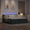 vidaXL Ottoman-Bett mit Matratzen & LEDs Hellgrau 200x200 cm Stoff 3312416 Bild 3