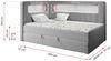 Boxspringbett mit LED, Einzelbett mit Bettkasten und Topper - JUNIOR GOLD 3 - 90x200 cm - Grau - Linke Seite Bild 4