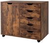 COSTWAY Rollcontainer, Aktenschrank mit 5 Schubladen, auf Rollen, 79x39x65cm Bild 5