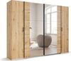 rauch Kleiderschrank, Dreh- und Schwebetürenschrank KRONACH, 4-türig, 2 Spiegeltüren teilaufgelegt, Eiche Artisan, 268 x 210 x 59 cm Bild 3