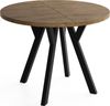 WFL GROUP Esstisch Vero ausziehbar verlängerbar rund modern mit Schwarzen Holzbeinen (MADE IN EU, XXL Groß – 80/90/100 cm ausziehbar auf 130/190/200/300 cm), platzsparender Tisch für kleine Küche, Esszimmer oder Wohnzimmer Bild 2