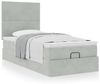 vidaXL Ottoman-Bett mit Matratzen Hellgrau 80x200 cm Samt 3313361 Bild 4