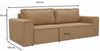 Wohnero24 Modernes Sofa MARVIN 233 x 104 cm – Hochwertiger, gemütlicher Cordstoff – Schlaffunktion 185 x 155 cm – Farbe: Hellbraun Bild 5