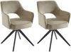 Vente-unique - KONYA Stuhl SamtStoff Beige - B 59 cm x H 84 cm x L 58 cm Bild 2