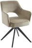 Vente-unique - KONYA Stuhl SamtStoff Beige - B 59 cm x H 84 cm x L 58 cm Bild 4