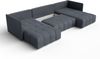 AX LIVING Ecksofa grau Veliro Sofa U Form mit Schlaffunktion, 345 cm Bild 5