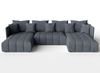 AX LIVING Ecksofa grau Veliro Sofa U Form mit Schlaffunktion, 345 cm Bild 3