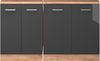 Küchenschrank für Dachschrägen R-Line Anthrazit Hochglanz 140 cm 2er Set Vicco Bild 4
