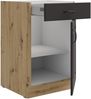 Unterschrank 50 Stilo Grau + Eiche Artisan Küchenzeile Vollauszug Soft-Close Bild 2