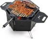 COSTWAY Holzkohlegrill, Kohlenstoffstahl Schwarz, 77 x 74 x 38 cm