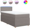 vidaXL Boxspringbett mit Matratze Taupe 100x200 cm Stoff 3289664 Bild 2
