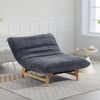 LVHOM Relaxsessel in Cord-Optik, Loungesessel mit Massivholzrahmen und verdicktem Kissen, Ergonomische Polsterliege für Wohnzimmer & Schlafzimmer, Grau Bild 2