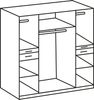 Kleiderschrank KOBLENZ 180 cm Drehtürenschrank weiß Beton lichtgrau Spiegel Bild 4