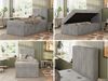 TILIO Jugendbett 90x200 mit Bettkasten - Boxspringbett mit 7-Zonen-Taschenfederkernmatratze, hohes Kopfteil, Einzelbett mit Stauraum - Hellgrau Cordstoff - H4 - Rechts Bild 2