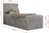 TILIO Jugendbett 90x200 mit Bettkasten - Boxspringbett mit 7-Zonen-Taschenfederkernmatratze, hohes Kopfteil, Einzelbett mit Stauraum - Hellgrau Cordstoff - H4 - Rechts Bild 5