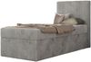 TILIO Jugendbett 90x200 mit Bettkasten - Boxspringbett mit 7-Zonen-Taschenfederkernmatratze, hohes Kopfteil, Einzelbett mit Stauraum - Hellgrau Cordstoff - H4 - Rechts Bild 4