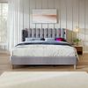 Merax Polsterbett mit USB-C Ladefunktion, Leinen, Grau, 160x200 cm Bild 2