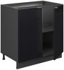 Spülenunterschrank Fame-Line Schwarz gestreift 80 cm mit Regal, AP Marmor Vicco Bild 4