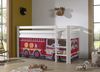 Kinderbett Karolina 210x114x106 Massivholz Weiß Textilset Feuerwehr Bild 2