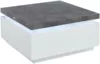 Vente-unique - Couchtisch mit 2 Schubladen & LEDs - MDF lackiert - Weiß & Beton-Optik- HALO II Bild 3