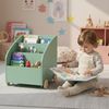 Bellabino 'Towy' Kinderbücherregal, grün, 43x40x43 cm, Holz, Spielzeugregal mit 3 Ablagefächern und Geheimfach Bild 2