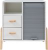 Sideboard Kvaefjord 66x60x40 cm mit einer Jalousietür Weiß/Grau [en. casa] Bild 5
