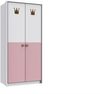 Kleiderschrank Cindy in Weiß und Rosa - Drehtürenschrank oder Schwebetürenschrank in verschiedenen Varianten wählbar - Kleiderschrank 2 türig Bild 1