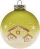 Weihnachtskugel Winterdorf Landschaft Ø 8cm, grün / weiss, Schatzhauser Weihnachtsschmuck Bild 1