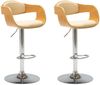vidaXL Barhocker 2 Stk. Creme Bugholz und Kunstleder [3052714] Bild 2