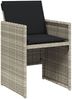 vidaXL 9-tlg. Garten-Essgruppe mit Kissen Hellgrau Poly Rattan 3210599 Bild 4