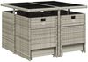 vidaXL 9-tlg. Garten-Essgruppe mit Kissen Hellgrau Poly Rattan 3210599 Bild 3