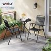 Woltu Balkonset, (3-tlg), Bistrotisch & 2 Klappbare Stühle, Wetterfest und Stabil, Schwarz Bild 2