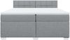 vidaXL Boxspringbett mit Matratze Hellgrau 200x200 cm Stoff 3285995 Bild 4