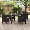 vidaXL Gartenstuhl mit Kissen 4 pcs Braun 53 x 49 x 85 cm Polypropylen 847477 Bild 3