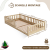 Crazy Pine 'Crazy Basic' Kinderbett mit Rausfallschutz, Skandinavisches Design, Holz, Natur, 100x190 cm, ohne Beine Bild 2